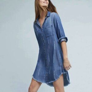 Cloth and Stone from Anthropologie - Raw Hem Chambray Tunic/Shirt dress - XL